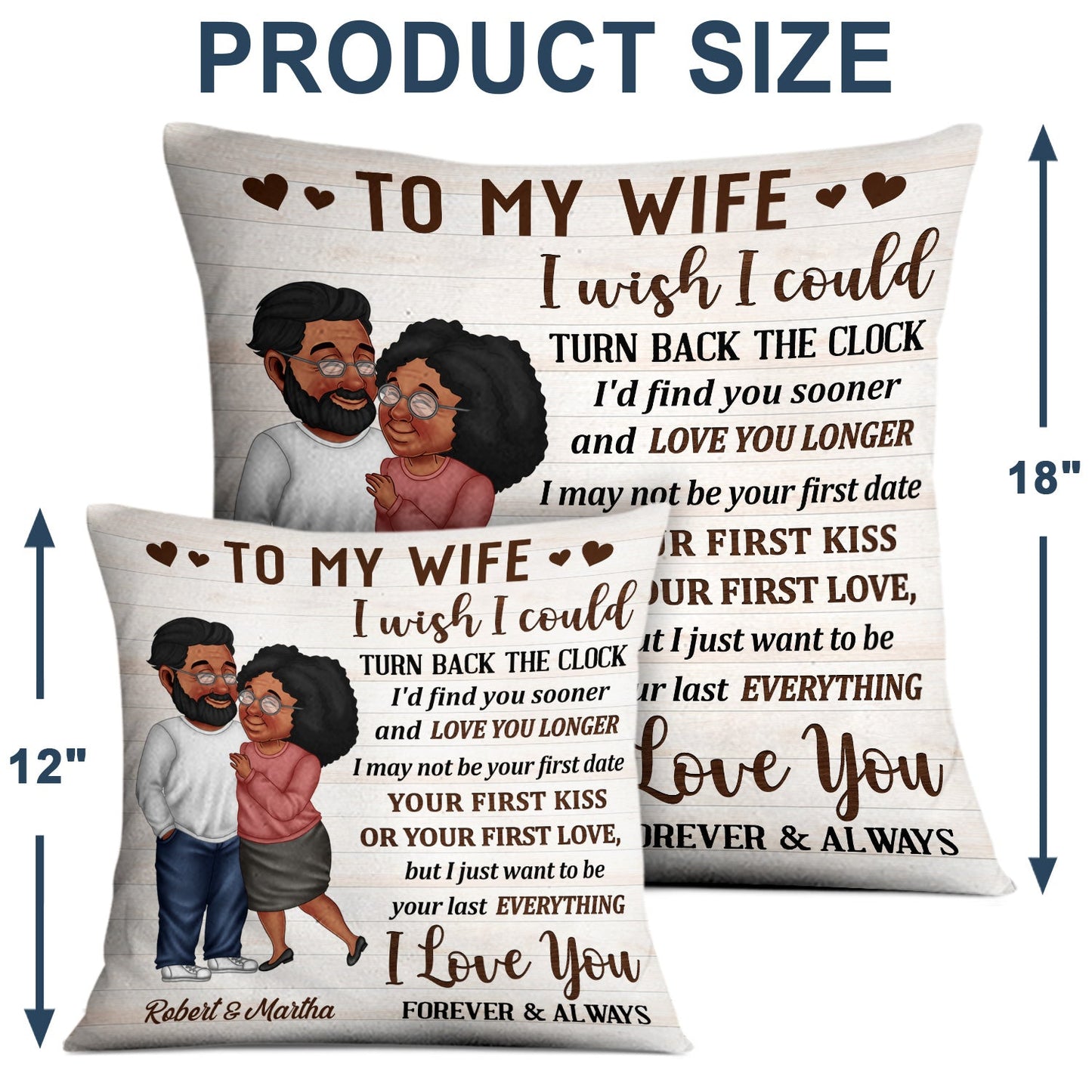 I Wish I Could Turn Back The Clock Arm In Arm - Loving, Anniversary Gift For Couples, Husband, Wife - Personalized Pillow