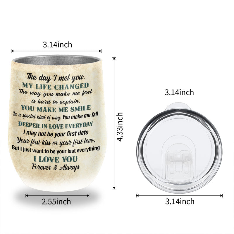 Beach Couple Dressed My Life Changed Custom Wine Tumbler