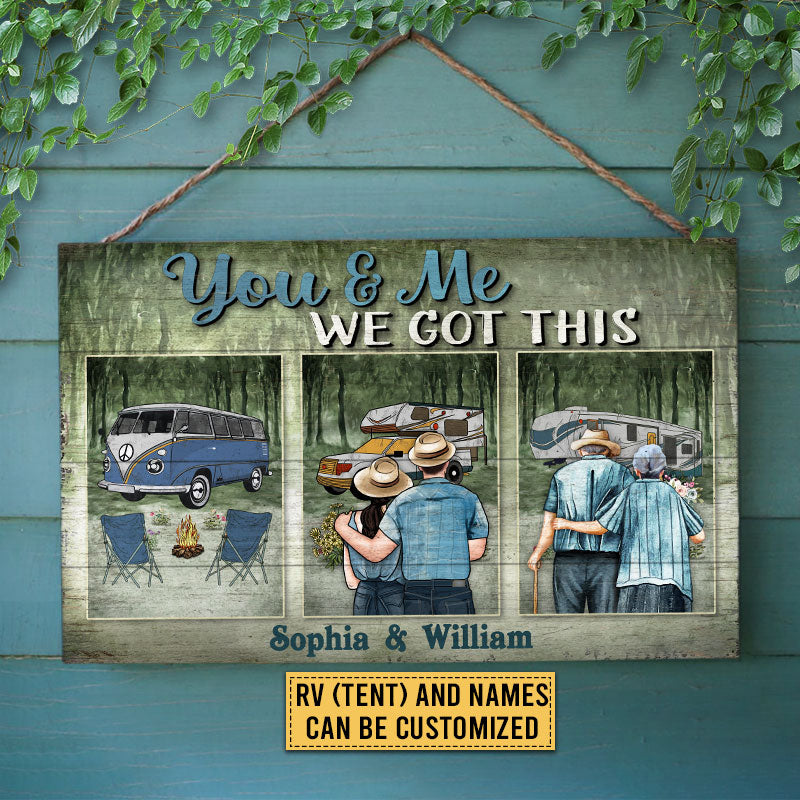 Camping Couple We Got This Custom Wood Rectangle Sign
