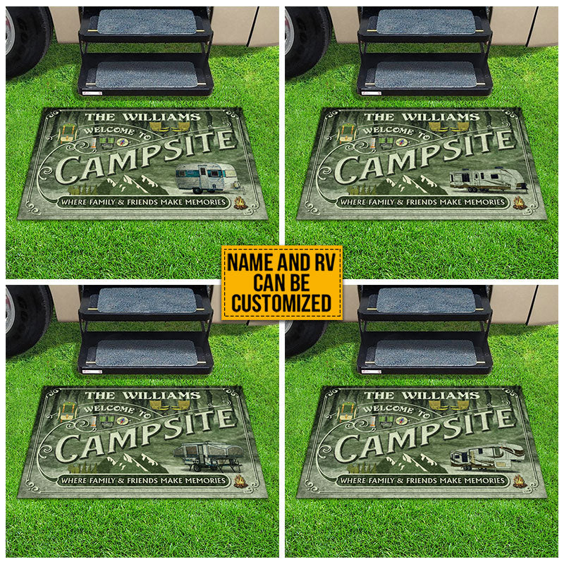 Camping Forest Welcome To Campsite Custom Doormat