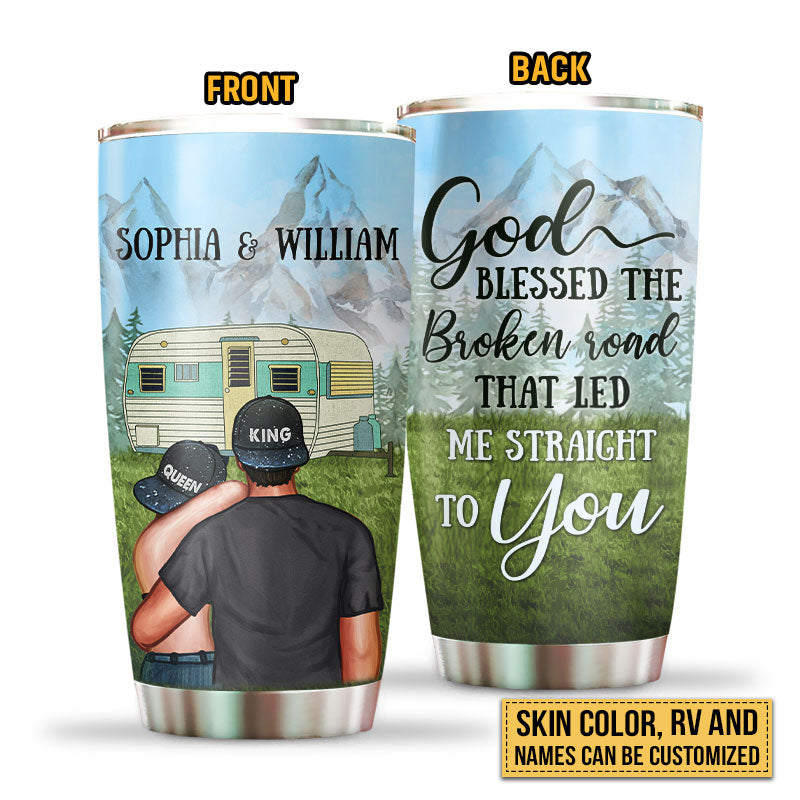 Camping Couple Campers Travelers God Blessed Custom Tumbler