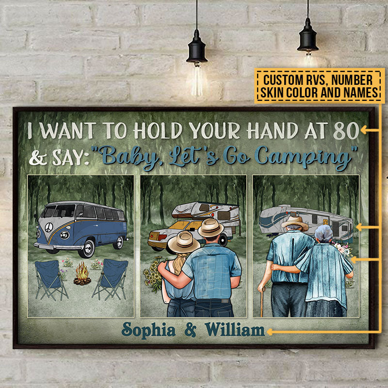 Camping Couple Let's Go Camping Skin Custom Poster