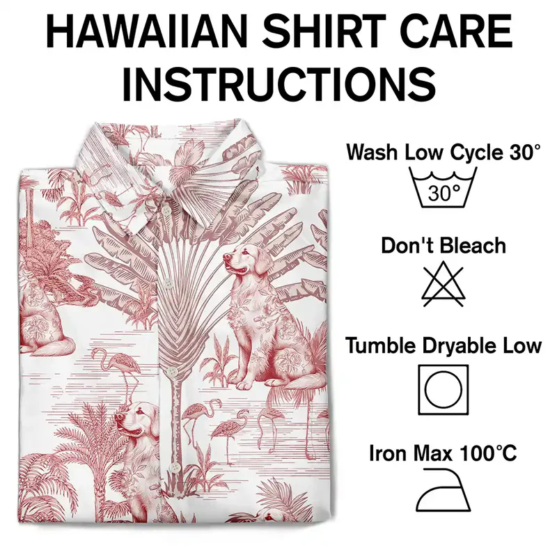 Chinoiserie Toile Dog Tropical Pattern - Personalized Hawaiian Shirt
