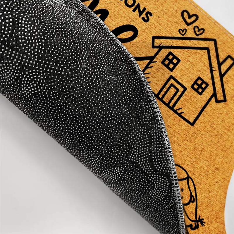 Couple Parents Home With Kid And Pet - Personalized Doormat