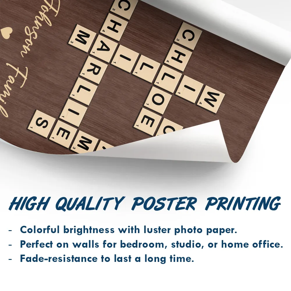 Crossword Scrabble Family Name - Personalized Poster