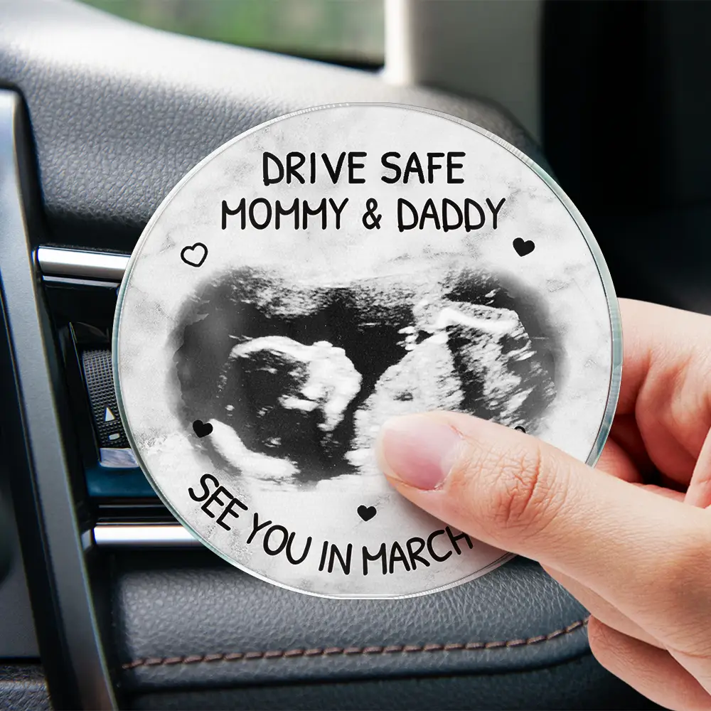 Custom Photo Expecting Parents See You In - Personalized Acrylic Car Vent Clip