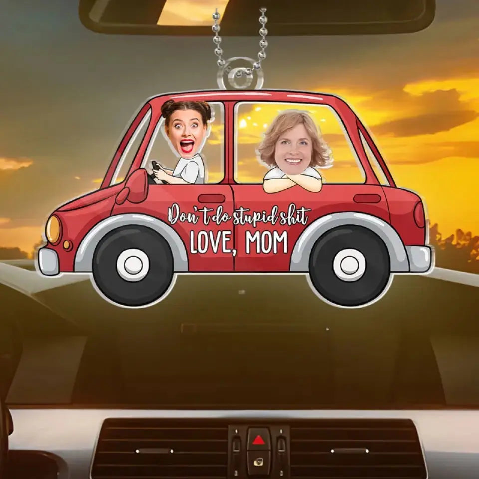 Custom Photo Let's Go On A Trip Together- Family Personalized Custom Car Ornament - Acrylic Custom Shaped - Gift For Mom, Daughter, Son Car Ornament The Next Custom Gift