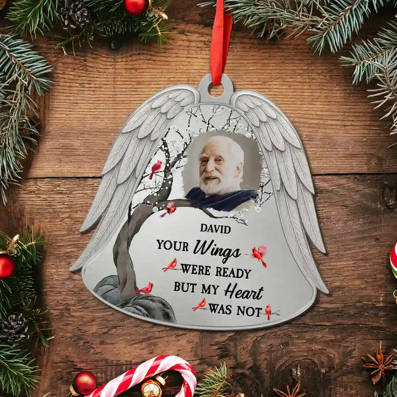 Custom Photo Angel Wings Were Ready But My Heart Was Not - Personalized Acrylic Ornament