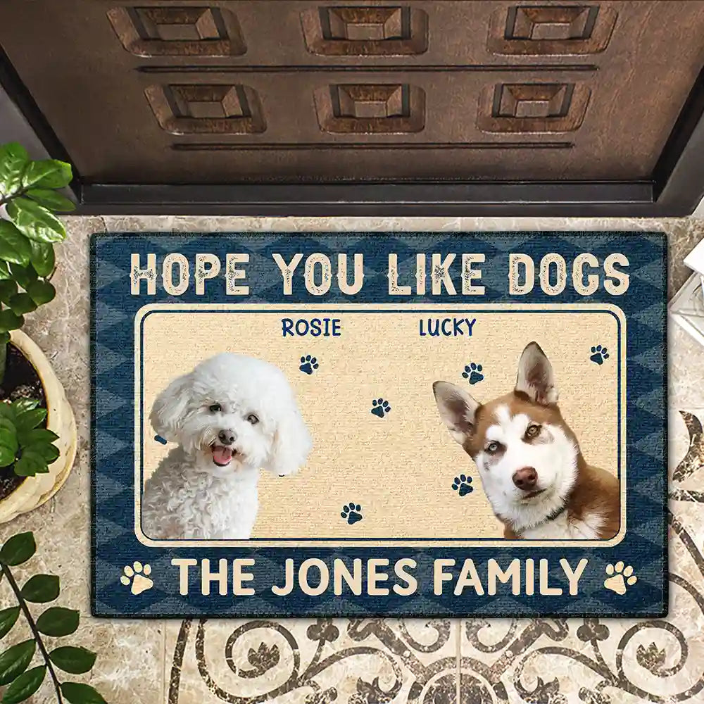 Custom Photo Hope You You Like Pets - Personalized Doormat
