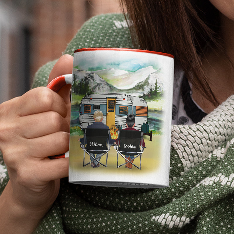 Let's Sit By The Campfire Camping - Personalized Custom Accent Mug