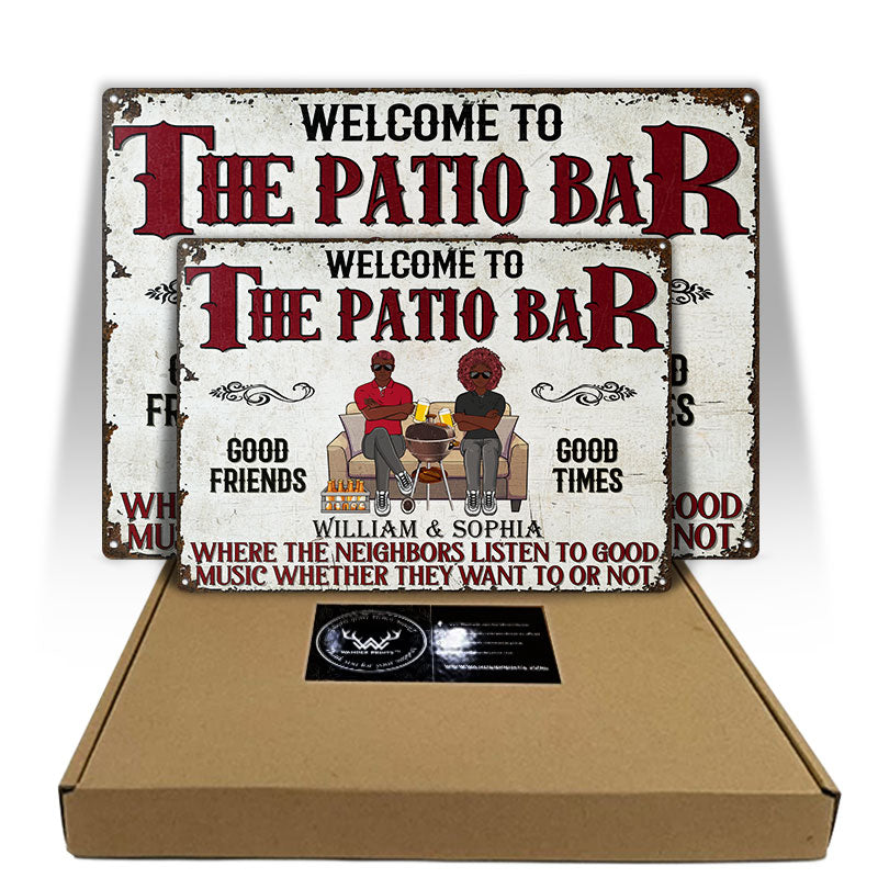 Grilling Listen To The Good Music - Gift For Couples - Personalized Custom Classic Metal Signs