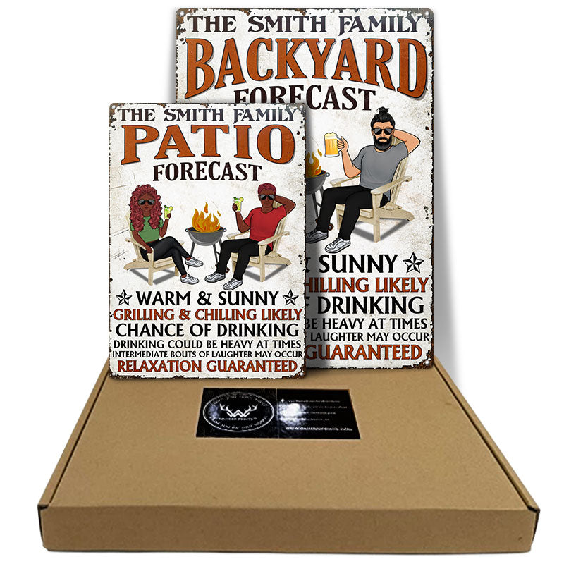 Backyard Forecast - Funny Sign For Indoor Outdoor - Personalized Custom Classic Metal Signs