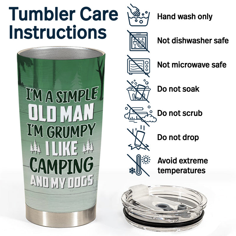 I'm Grumpy I Like Camping Dog - Personalized Custom Tumbler