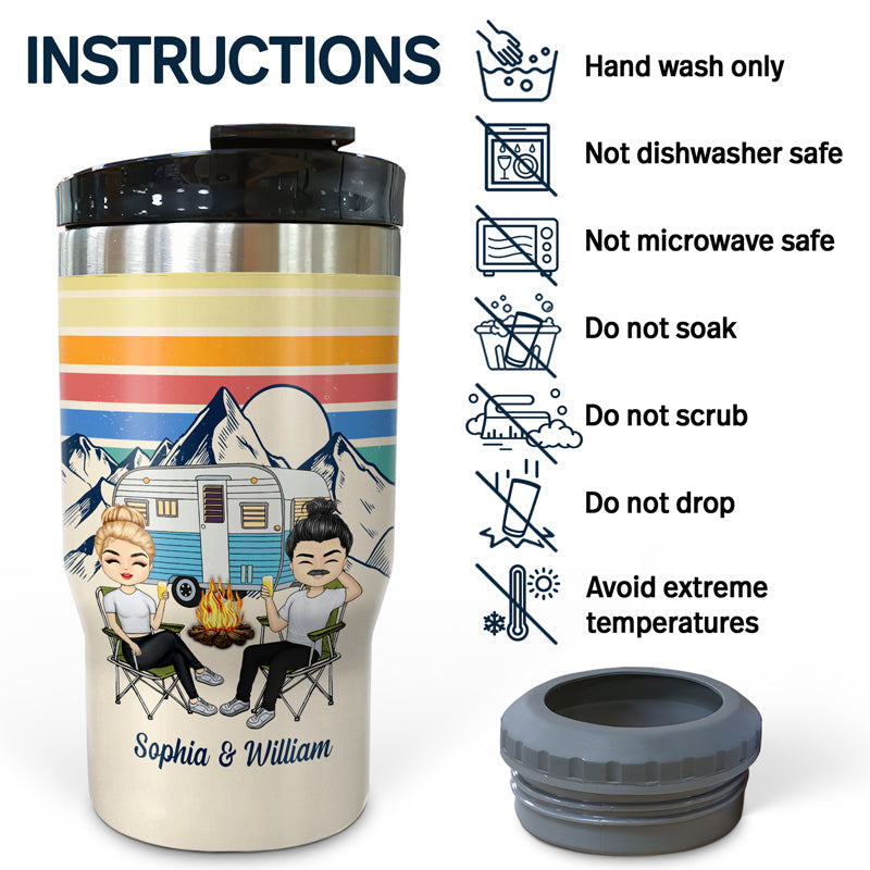 Drinking Buddies For Life - Gift For Camping Lovers - Personalized Custom Triple 3 In 1 Can Cooler