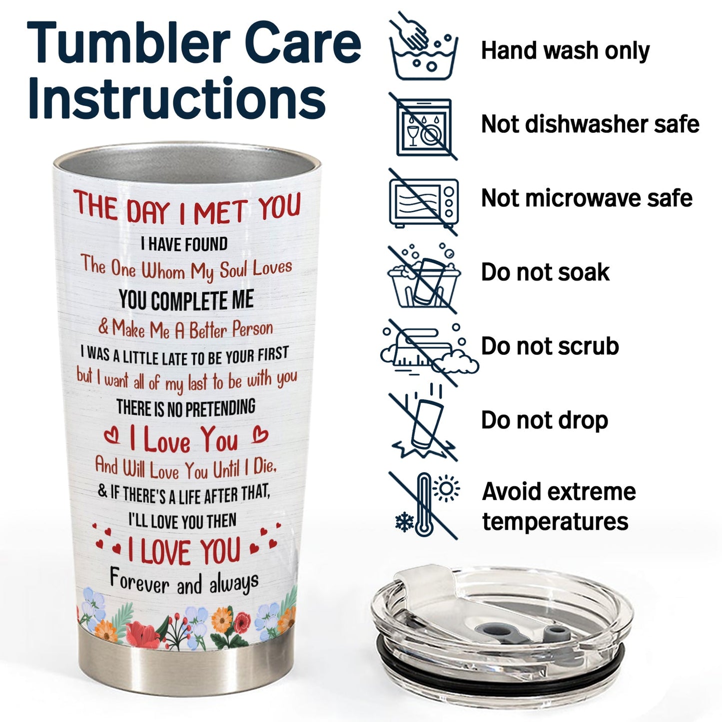 Custom Photo The Day I Met You Husband Wife - Couple Gift - Personalized Custom Tumbler