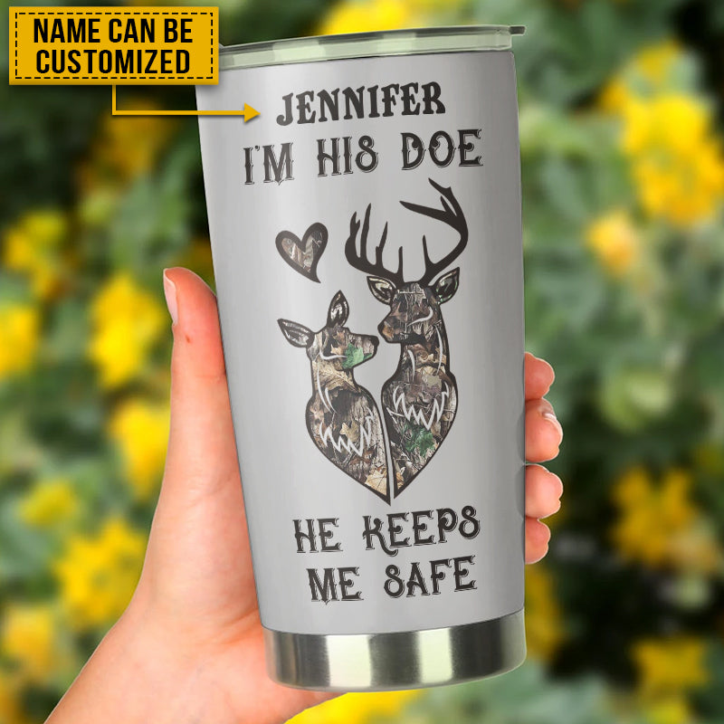 Deer Couple Camo His Doe Her Buck Custom Tumbler