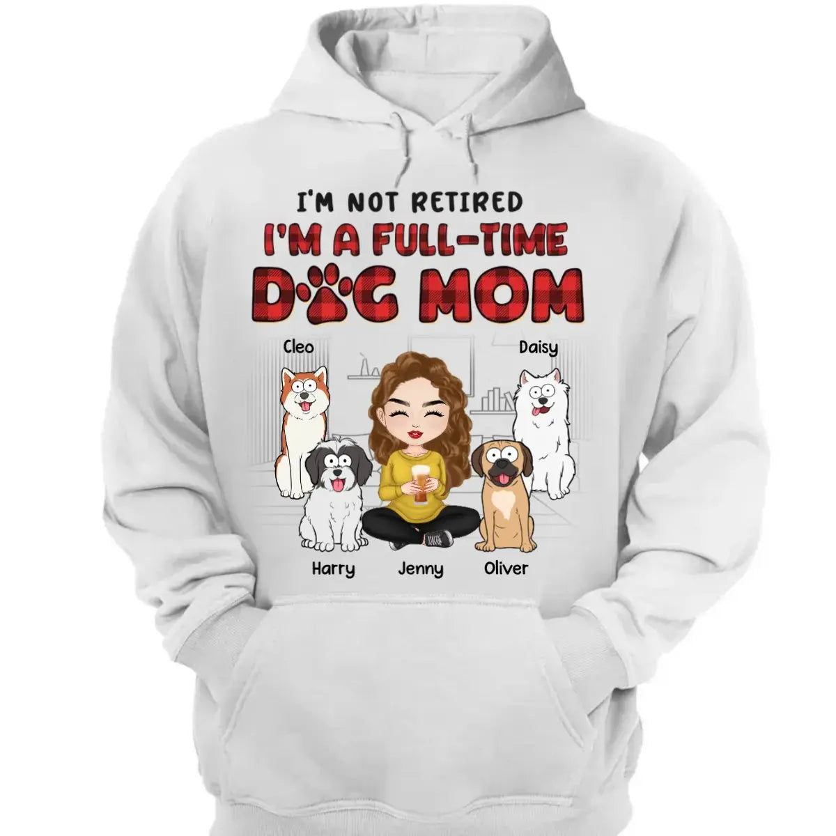 Dog Lovers - I'm Just A Full-Time Dog Mom - Personalized Unisex T-shirt, Hoodie, Sweatshirt - The Next Custom Gift Shirts & Tops