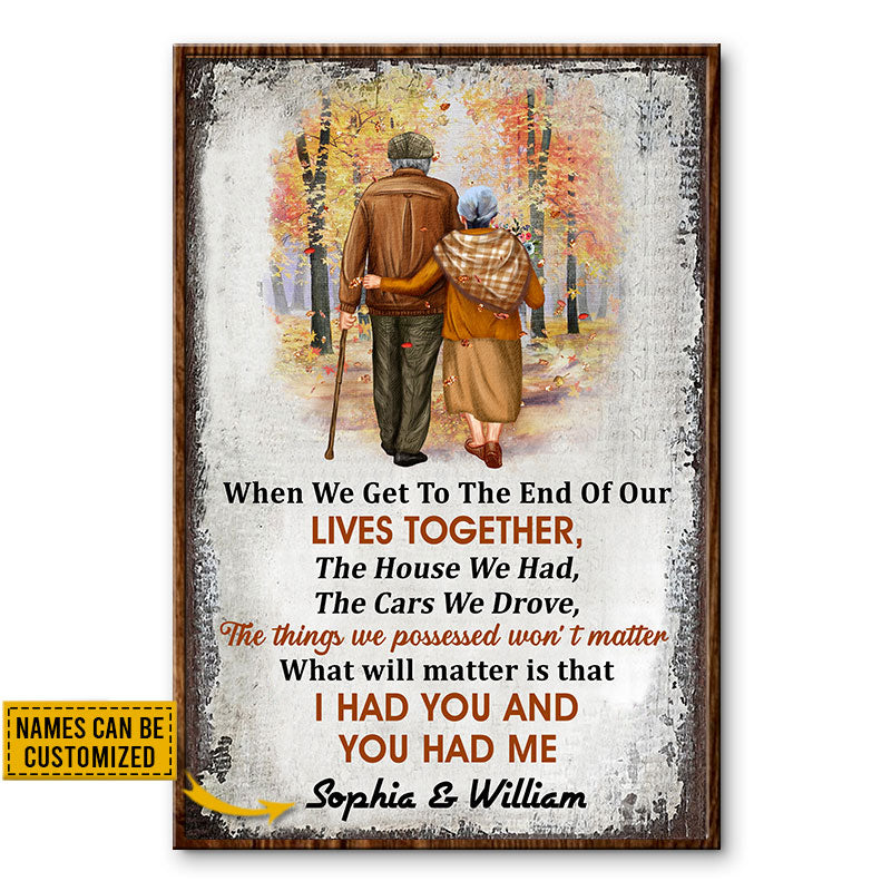 Family Old Couple When We Get Vertical Custom Poster, Personalized Fall Couple Wall Art, Couple Gift