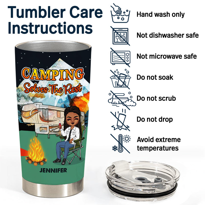 Dogs Solve Most Of My Problems Camping - Gift For Dog Lovers - Personalized Custom Tumbler