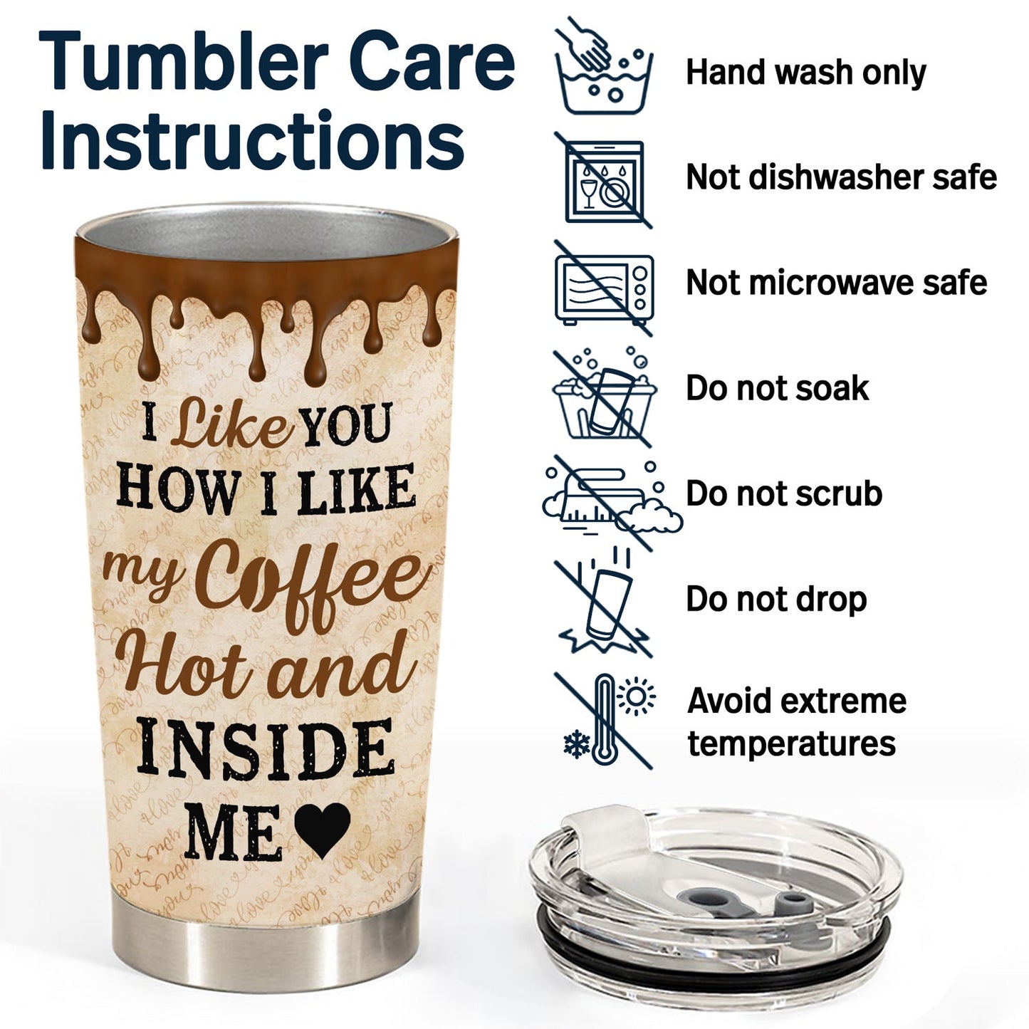 Couple I Like My Coffee Hot - Personalized Custom Tumbler