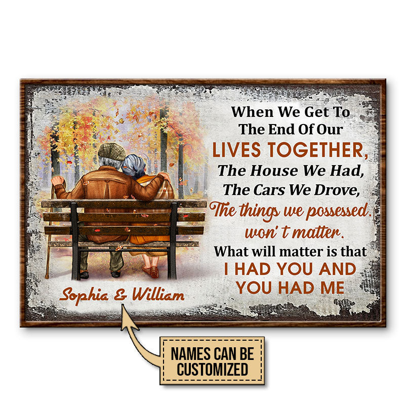 Fall Old Couple When We Get Custom Poster, Personalized Fall Couple Wall Art, Couple Gift