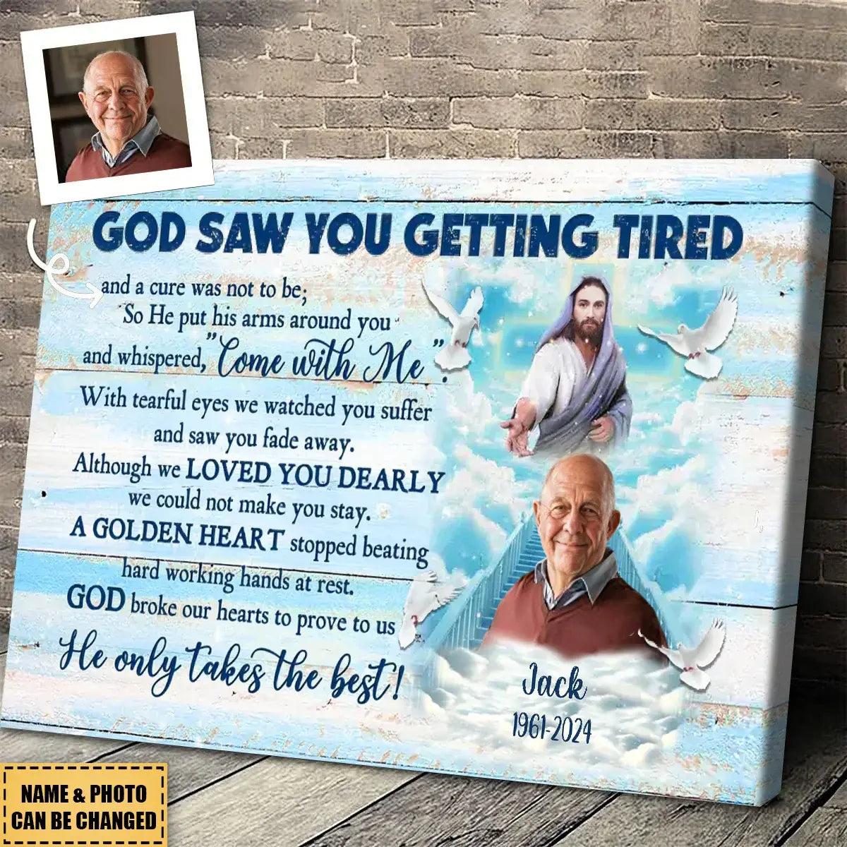 Family - God Saw You Getting Tired - Personalized Photo Canvas Print Poster The Next Custom Gift