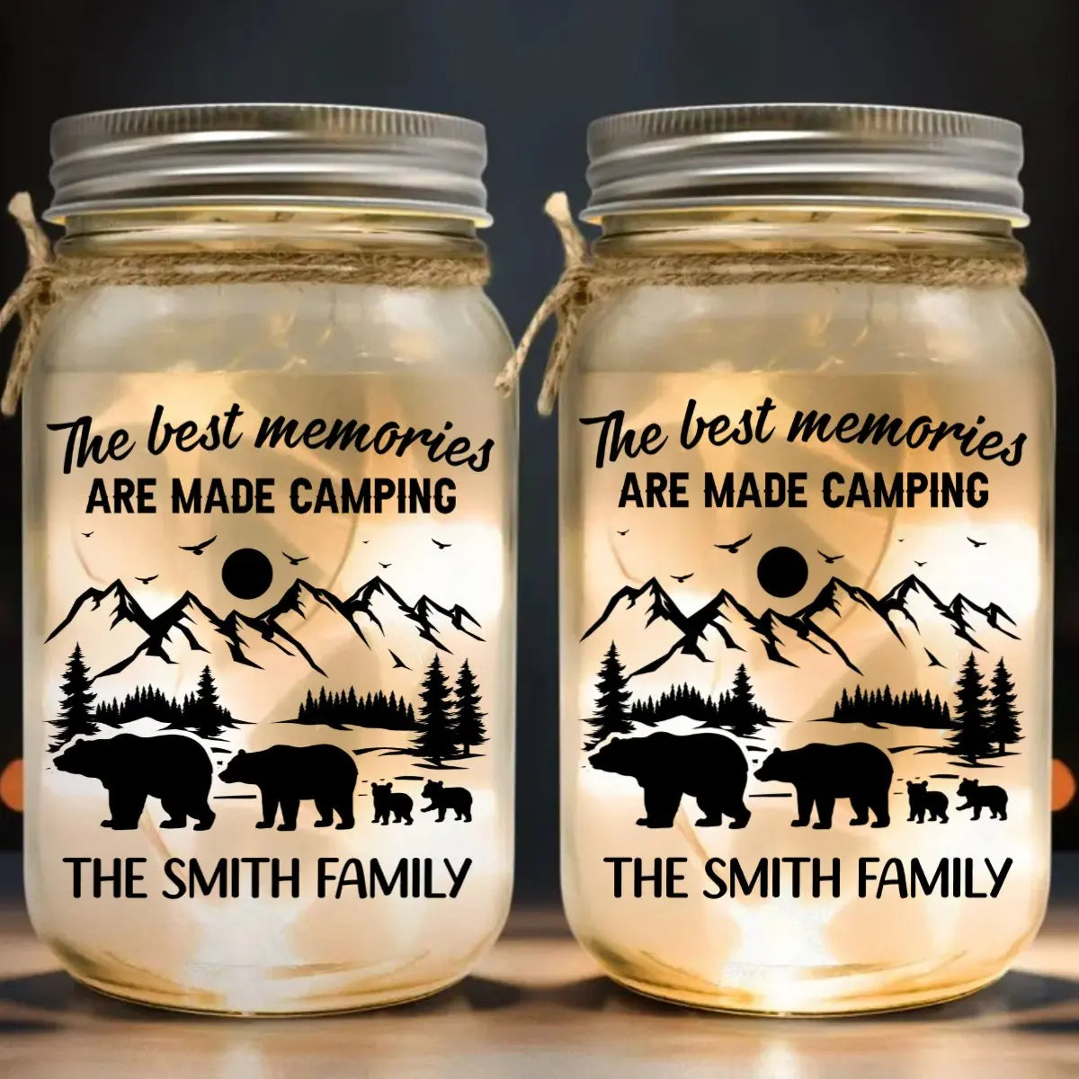 Family - Welcome To Our Cabin- Personalized Mason Jar Light The Next Custom Gift