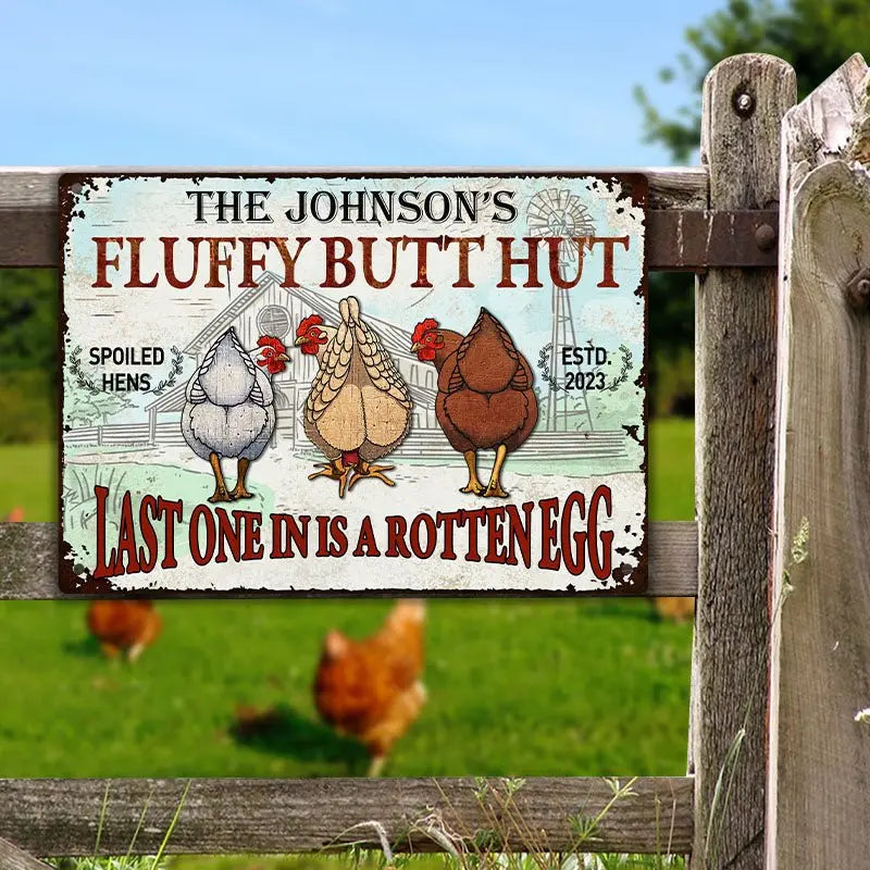 Farmers - Fluffy Butt Hut Nuggets - Personalized Metal Sign (LH) Metal Sign The Next Custom Gift