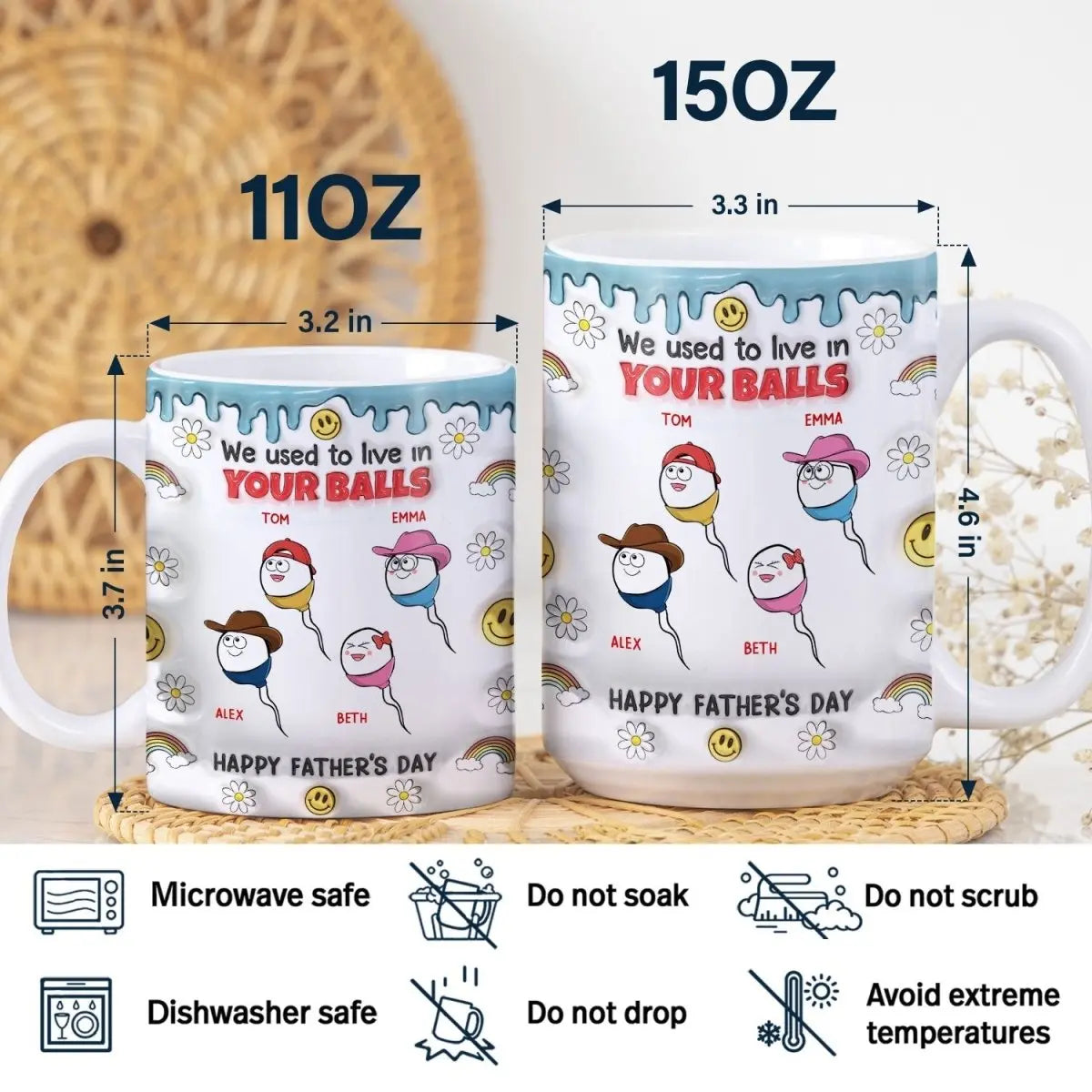 Father's Day - We Used To Lived In Your Balls - Personalized Mug accent mug The Next Custom Gift