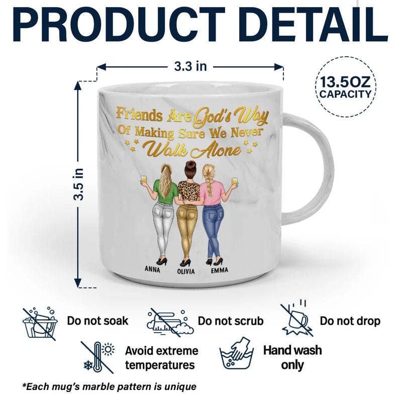 Friend Is God's Way - Personalized Marble Mug