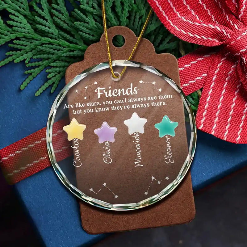 Friends Sisters Siblings Are Like Stars Sea Glass - Personalized Circle Acrylic Ornament