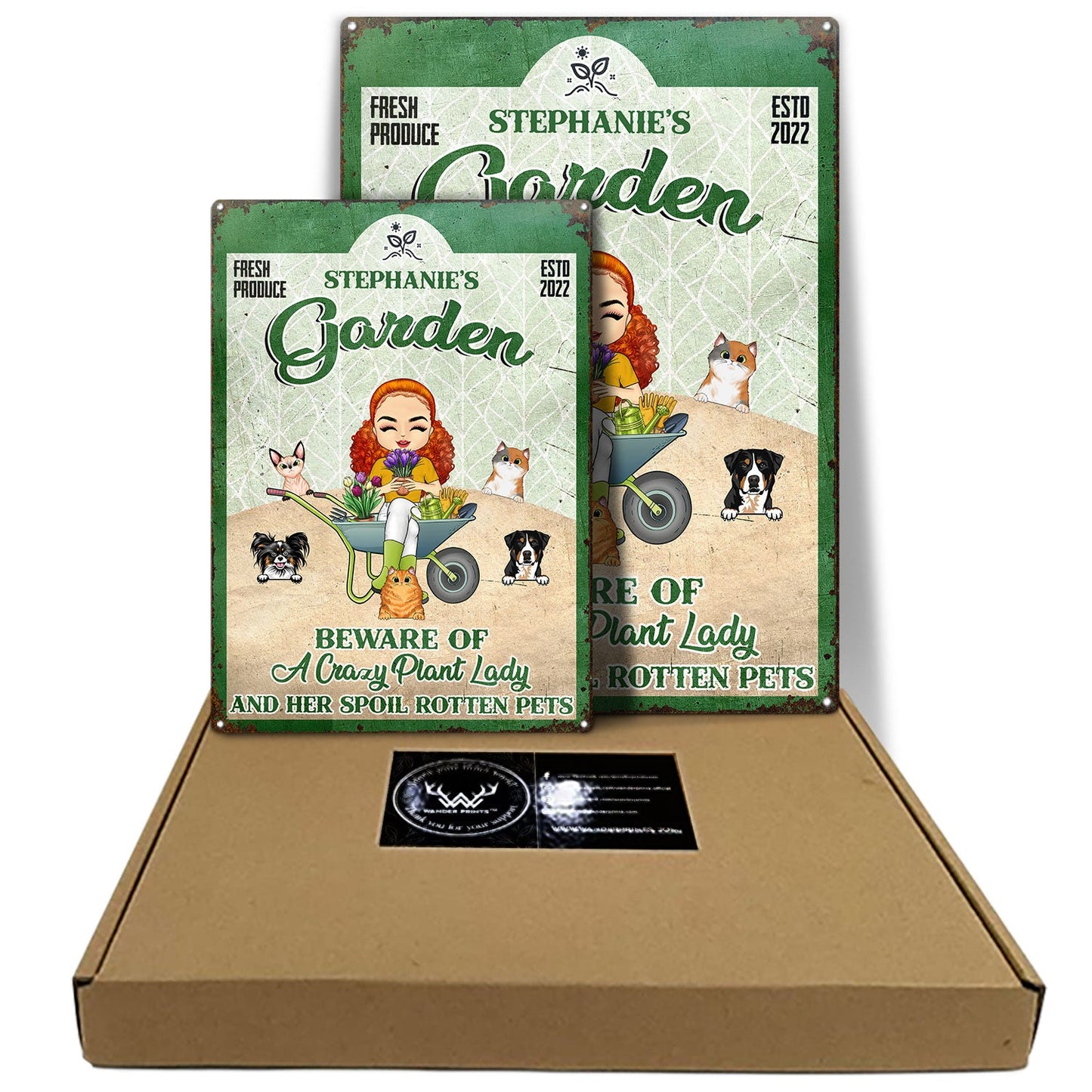 Gardening Pet Lovers Crazy Plant Lady - Personalized Custom Classic Metal Signs