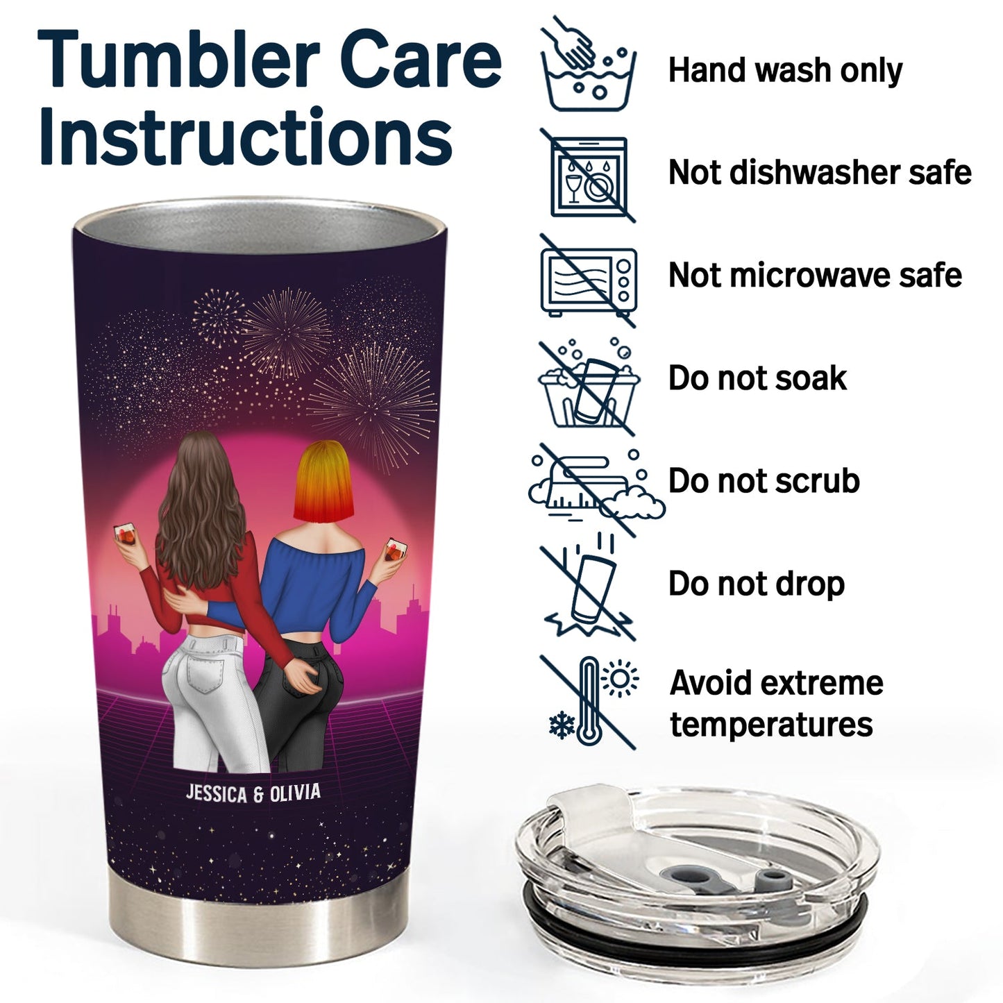 Never Get Tired Of Making Fun Of Each Other - Gift For Couples - Personalized Custom Tumbler