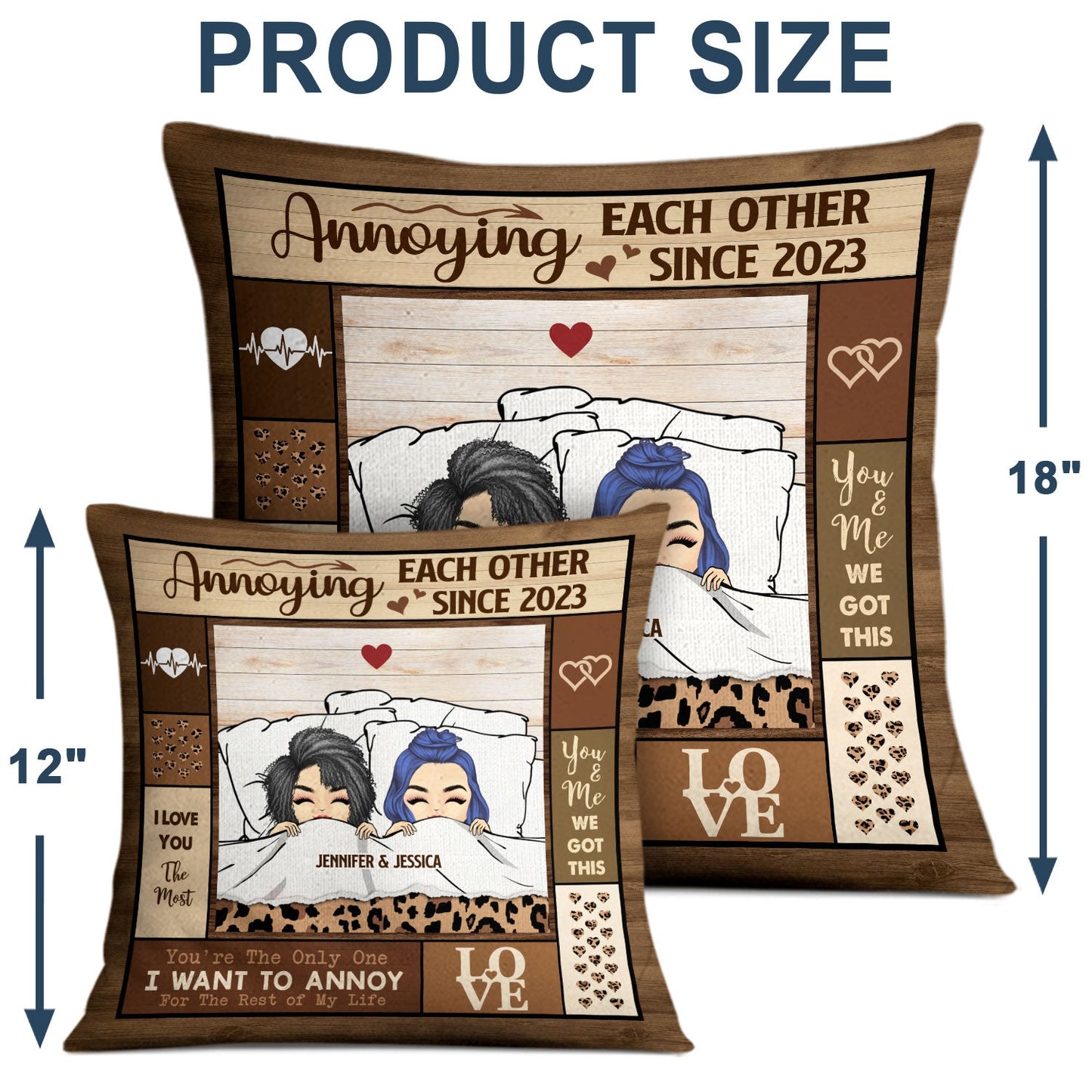 Couple Annoying Each Other - Gift For Couples - Personalized Custom Pillow