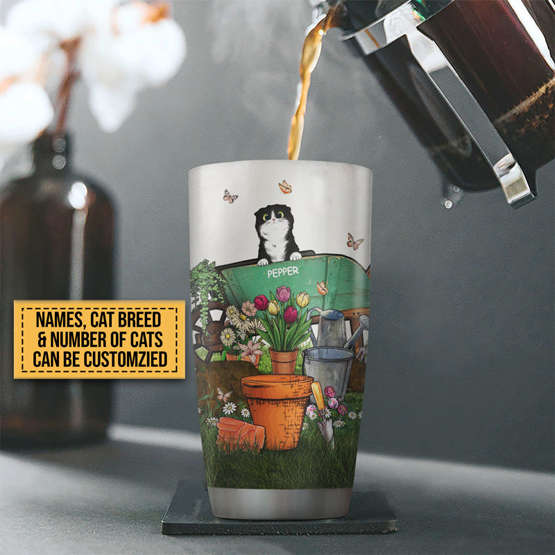 Garden Cat Gardener Plant Lover I Just Want To Work Custom Tumbler
