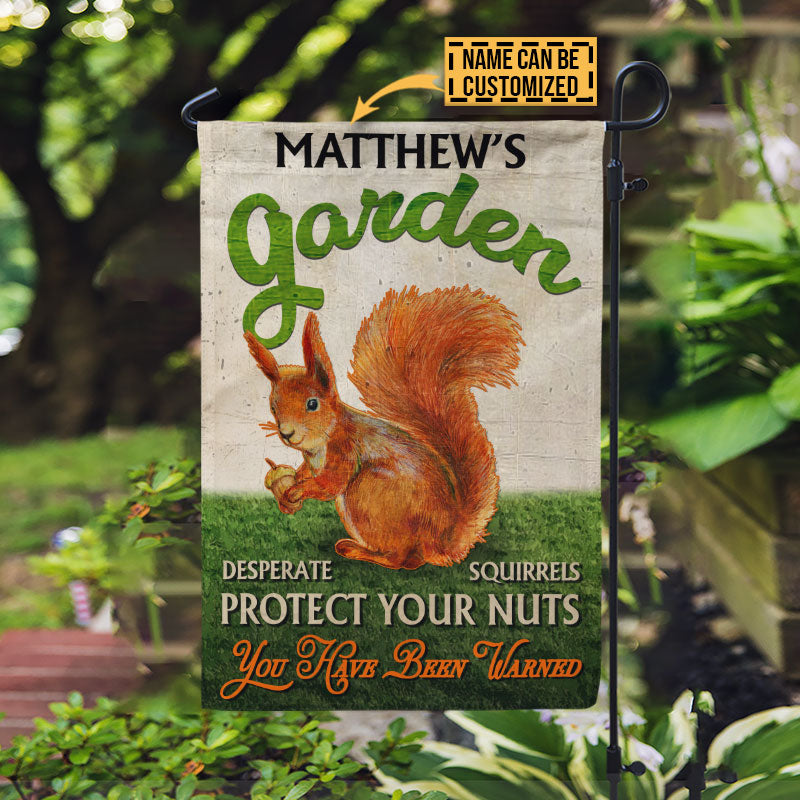 Garden Desperate Squirrels Custom Flag, Garden Decorations, Outdoor Decorating Ideas