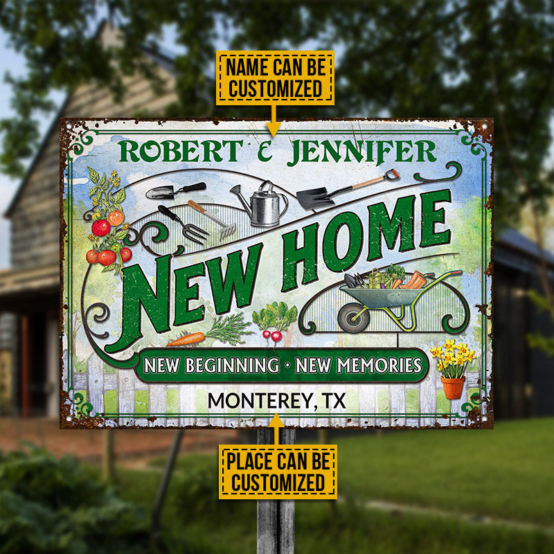 Garden Married Couple New Home Custom Classic Metal Signs