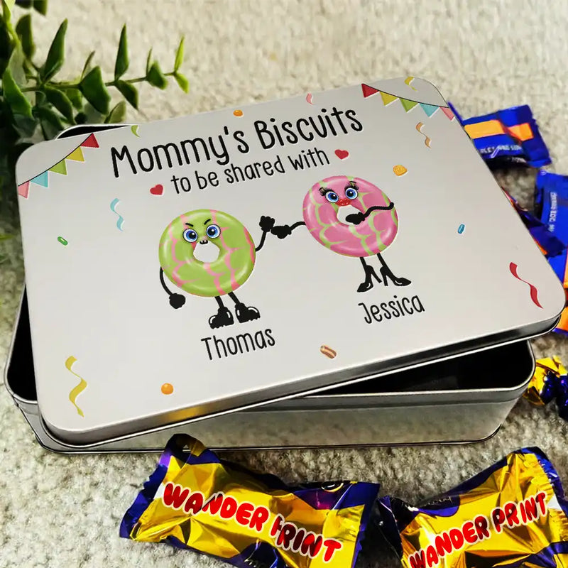 Grandad's Biscuits To Be Shared With The Grandkids - Personalized Metal Biscuit Tin