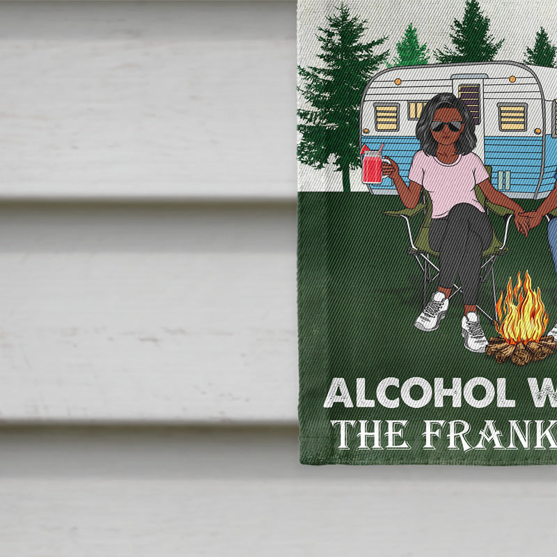 Camping Couple You Know What Rhymes With Camping - Couple Gifts - Personalized Custom Flag