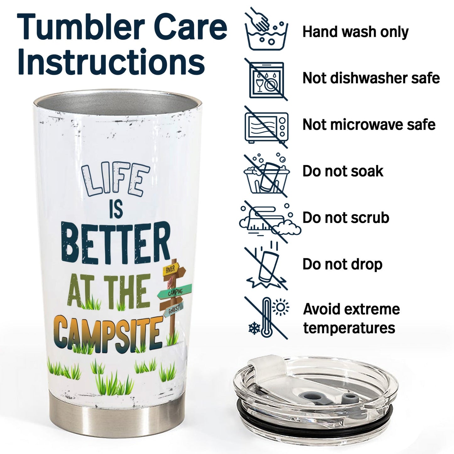 Life Is Better At The Campsite - Gift For Camping Lovers - Personalized Tumbler