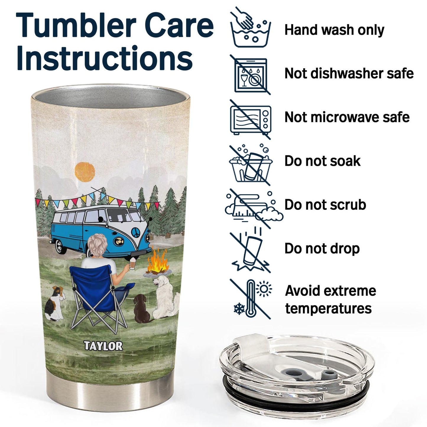 A Girl And Her Dogs Beautiful Thing - Gift For Camping Lovers - Personalized Tumbler