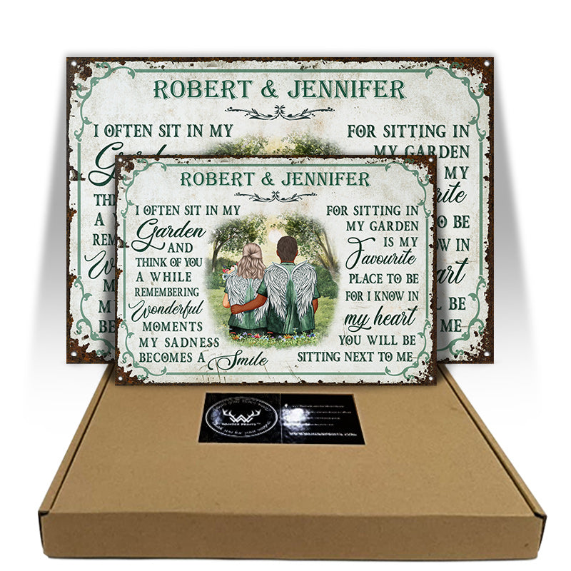 I Often Sit In My Garden Widow Old Couple Personalized Custom Classic Metal Signs