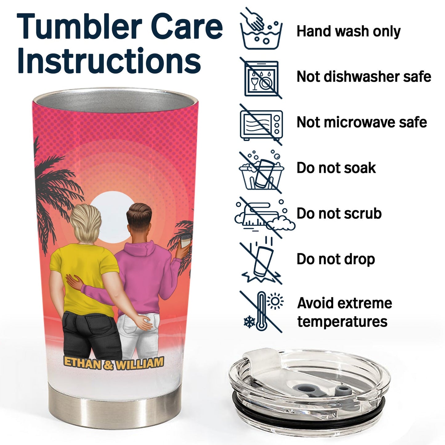 Swiped Right - Gift For Couples - Personalized Custom Tumbler