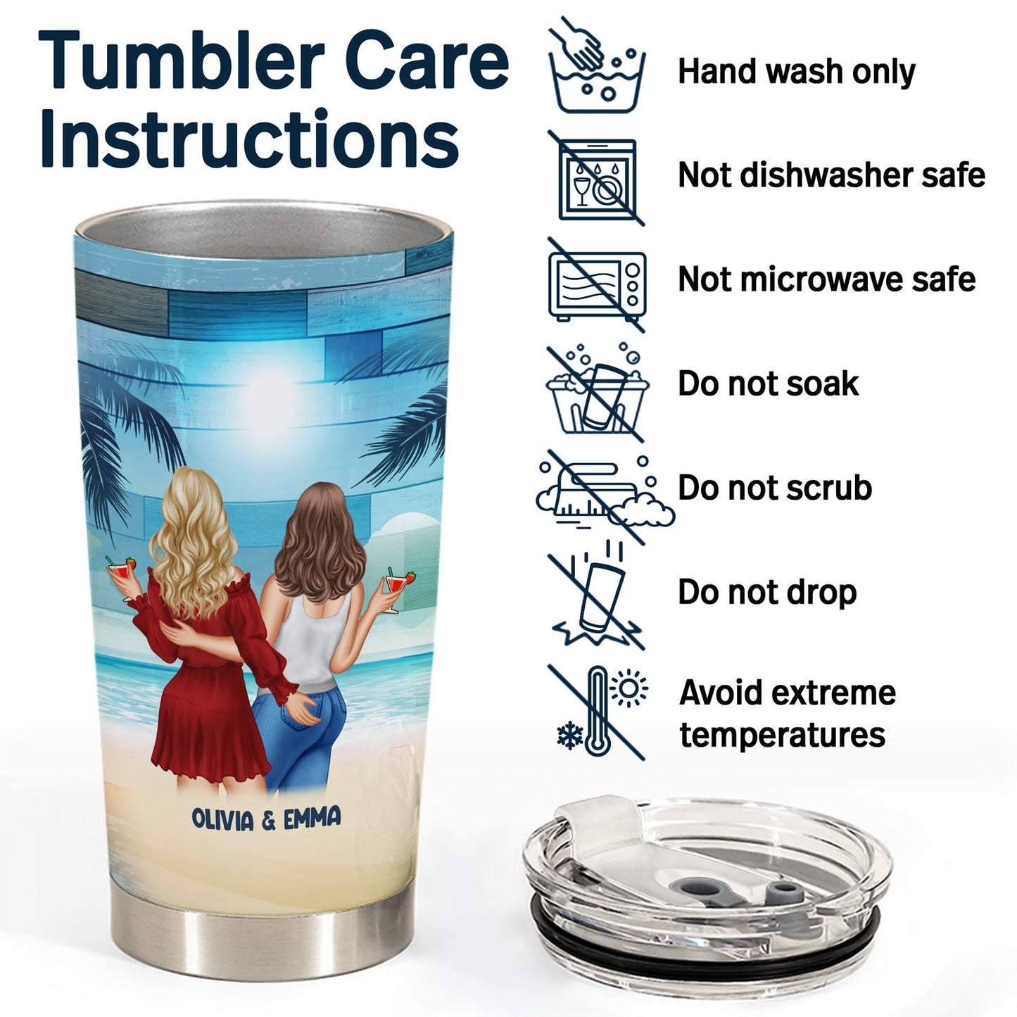 Beach Couple I Love You To The Beach - Gift For Couples - Personalized Custom Tumbler