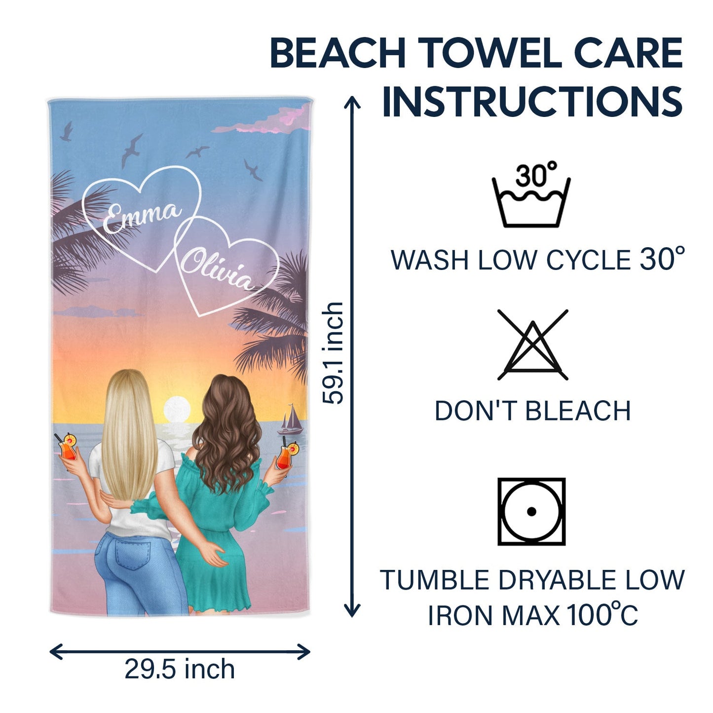 Couple Beach Love You To The Beach - Gift For Couples - Personalized Custom Beach Towel