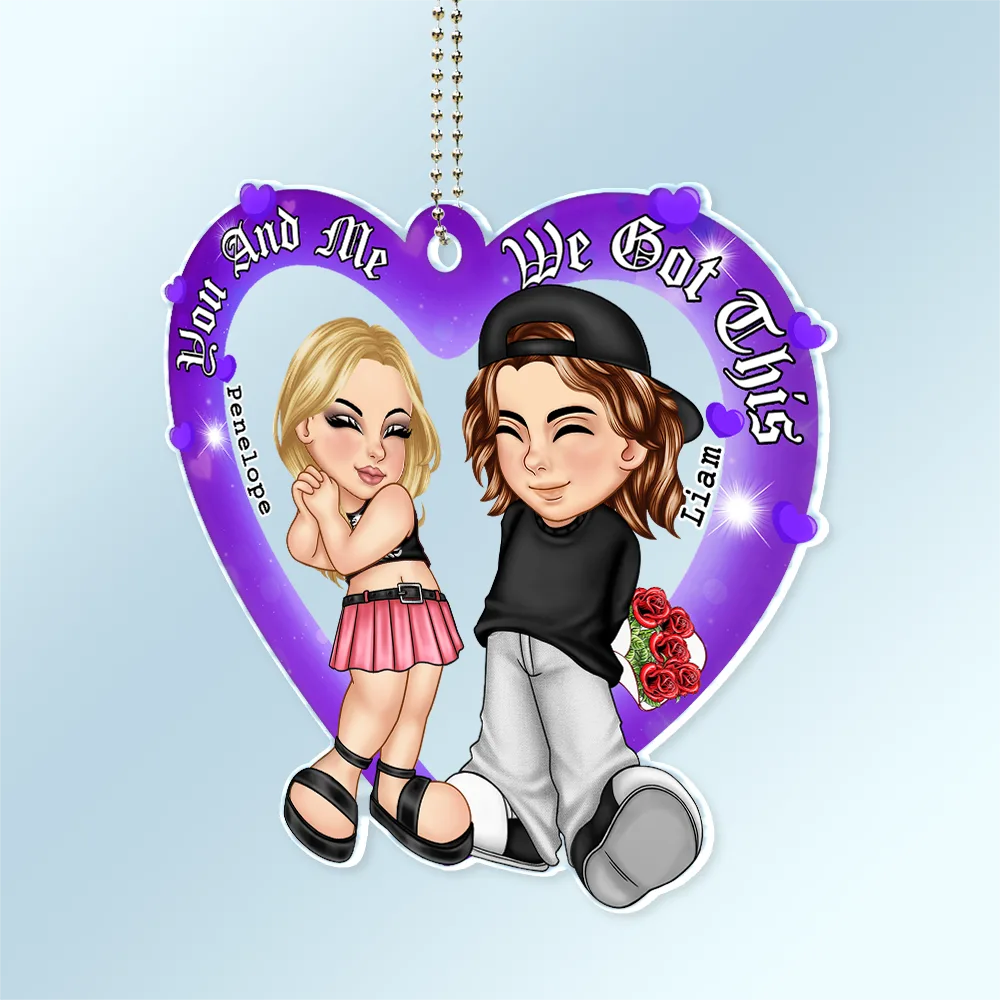 Cặp đôi - Anh yêu em đến tận trăng tròn - Móc khóa acrylic cá nhân