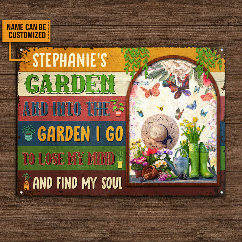 Into The Garden, Outdoor Garden Decor, Garden Custom Classic Metal Signs