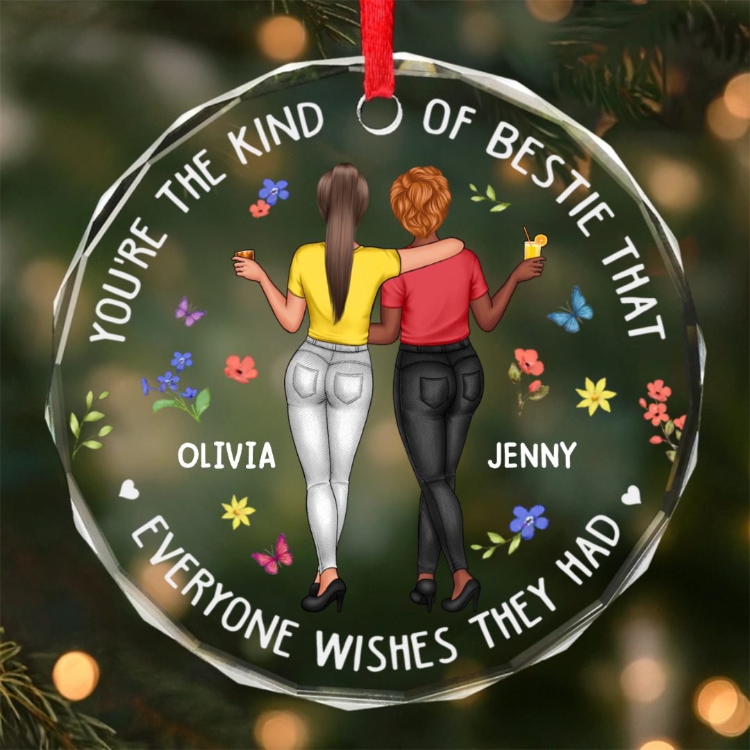 Custom Acrylic Ornament - Personalized Best Friend Christmas Birthday Gifts For Women, Besties, Sisters, BFF - Christmas Is Better With Besties