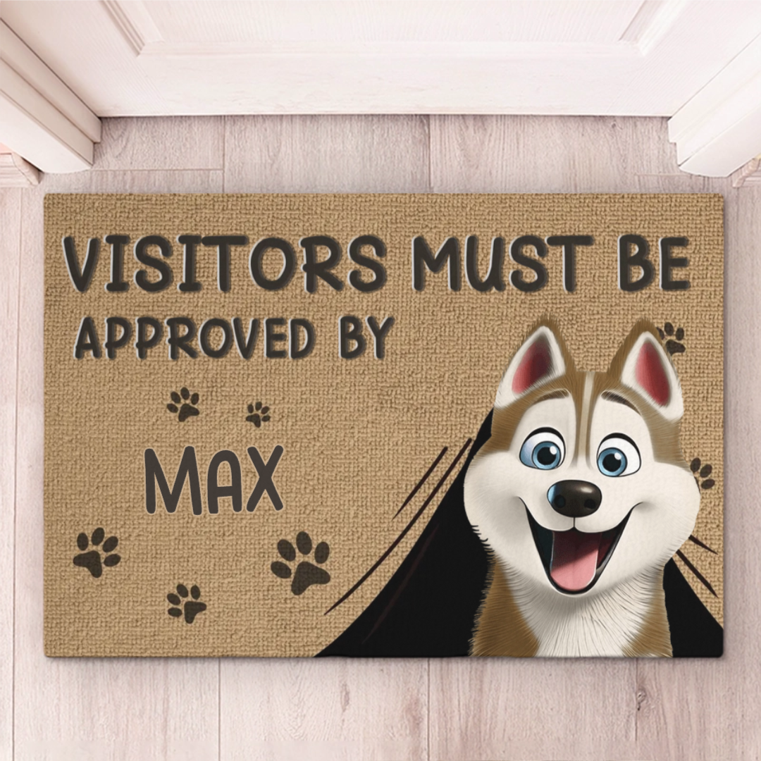Custom Home Decor Decorative Mat - Personalized Birthday Gifts For Dog Lovers, Dog Dad And Mom - Guard Dog On Duty
