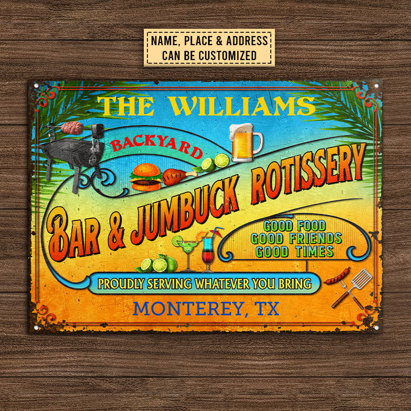 Jumbuck Summer Good Food Good Friends Customized Classic Metal Signs, Yard Sign, Grilling, Bar, Backyard